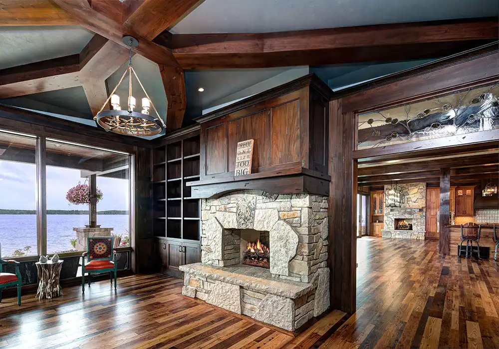 Rustic custom home on Torch Lake